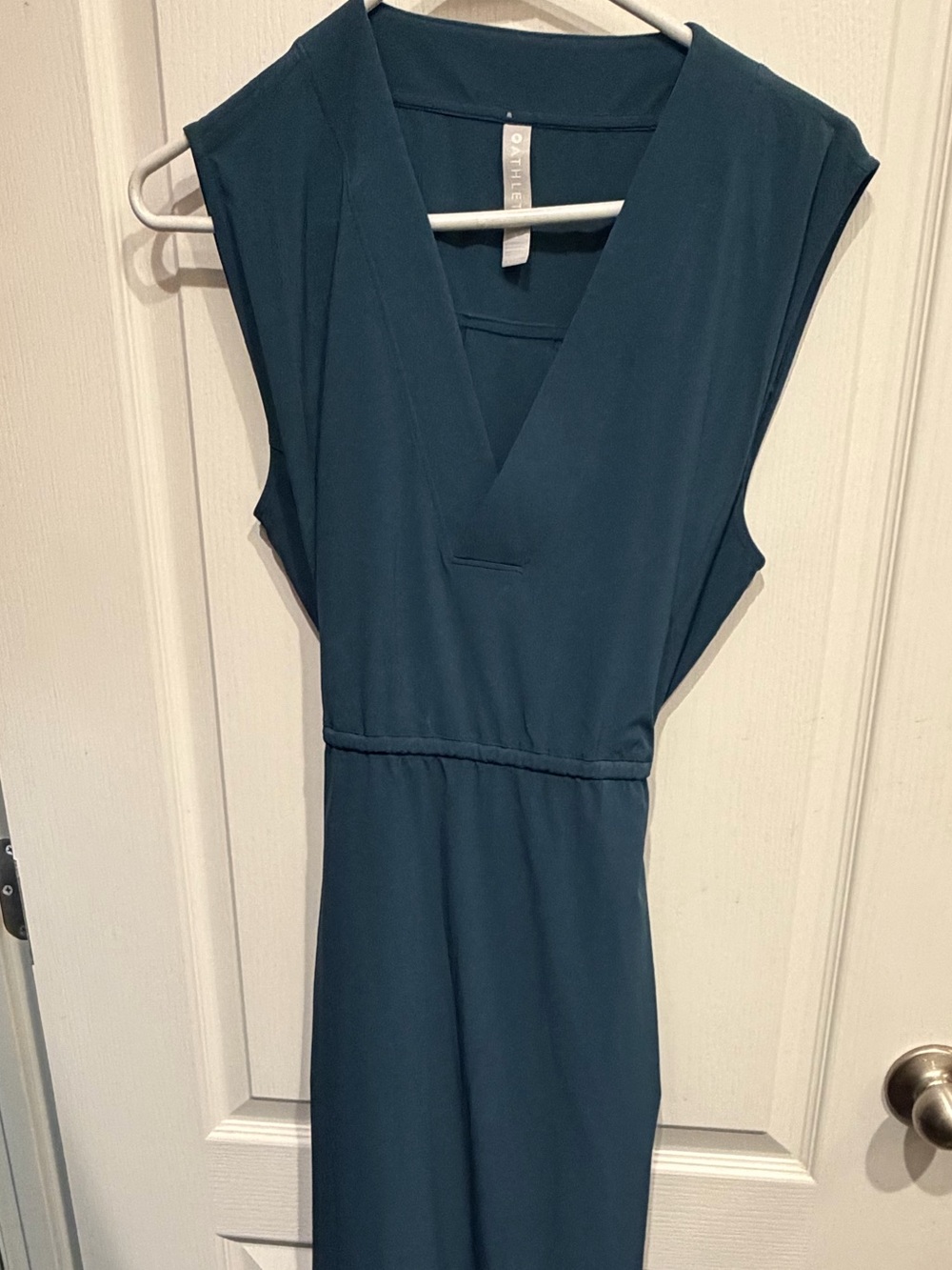 Athleta Teal Sleeveless V-Neck Maxi Dress